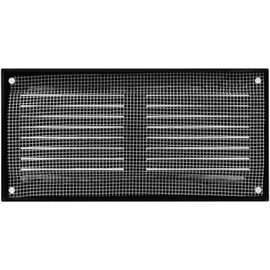 Ozo Brothers 8" x 4" Inch (External Dimensions) - Black Metal Air Cover Grille Cover - Wall, Ceiling Register and Exterior Wall Vent Cover with Built - in Pest Guard Screen
