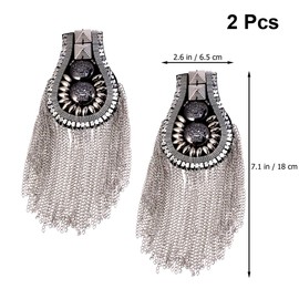 Artibetter 2pcs Shoulder Tassels Nutcracker Hat Rivets Shoulder Board Punk Shoulder Epaulette Link Chain Badge Epaulette Shoulder Board Tassel Hand Decor Women UK Man