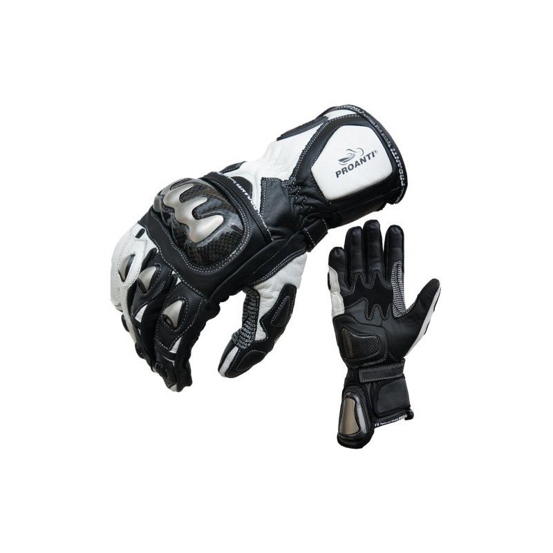 PROANTI Racing Pro Motorcycle Gloves White (L)