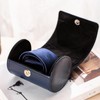Tie Box for Travel Men's PU Leather Blue Ties Case