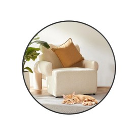 IDEALHOUSE 2024 New 36 Inch Round Mirror, HD Eco-Friendly Bathroom Mirror, Metal Framed Circle Mirror, Modern Wall Mirror for Bathroom, Living Room, Vanity, Easy to Install, Matte Black