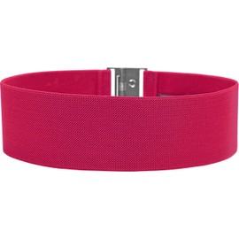 BlackButterfly Classic Retro Waist Belt, Wide and Stretchy Elastic - Bright pink