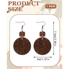 JUKOTA 1 Pair of Wooden Earrings Tree of the Leaf I Leaf Natural Earrings Silver Wood Earrings Women's Earrings