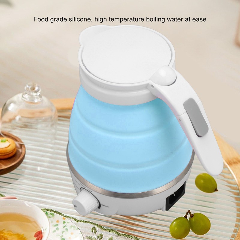 850W Foldable Electric Kettle 600ml Silicone Auto Power Off Collapsible