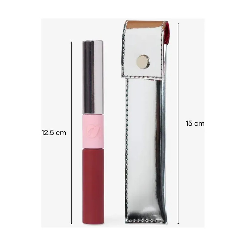 Labial Sarelly Dúo Telenovela con Estuche: Matte Rojo Quemado y