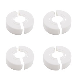 UFURMATE Wall Pipe Cover, 4Pcs Plastic Wall Hole Decoration Split Flange Cover Easy Installation Round Escutcheon Plate Adjustable Wall-mounted Water Pipe Cover Accessories (White)