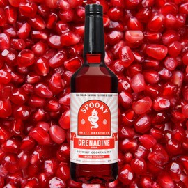 SPOOKY Beverages - Grenadine Syrup - With Real Pomegranate Juice and Real Sugar - No Artificial Colors, Flavors, or Corn Syrup, Premium Gluten Free Cocktail Mixer - 32 Oz (Pack of 2)