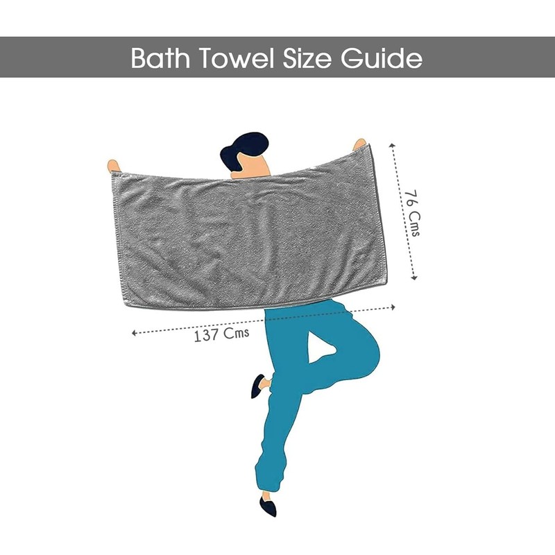 Ample Decor 100% Cotton Bath Towels for Bathroom 137 CM
