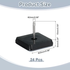 uxcell 24Pcs Nail on Furniture Sliders, 1"(25mm) Square Furniture Glides Sliders, Chair Furniture Glides Pads, Chair Leg Protector Pads Furniture Pads for Sofas, Cabinets, Light Blue