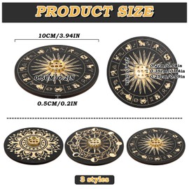 Incense Stick Holder 3 Pieces 9 Hole Incense Holder Incense Holder Wood for Home Decoration Meditation (Black)