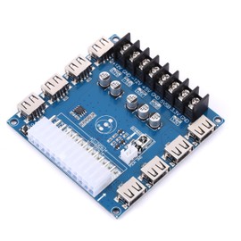 Teyleten Robot 24 Pins ATX Power Supply Breakout Board Module Adapter Power Connector Support 3.3V/5V/12V 1.8V-10.8V