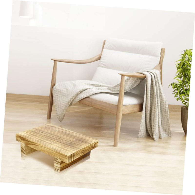 OHPHCALL Stool for Adults Low Stool for Sitting Wooden Foot