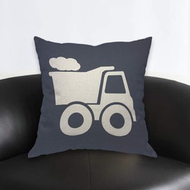 AOYEGO Tractor Throw Pillow Cover Clip Art Agriculture Equipment Farm Truck Silhouette Vehicle Shadow Pillow Case 18x18 Inch Decorative Men Women Room Cushion Cover for Home Couch Bed