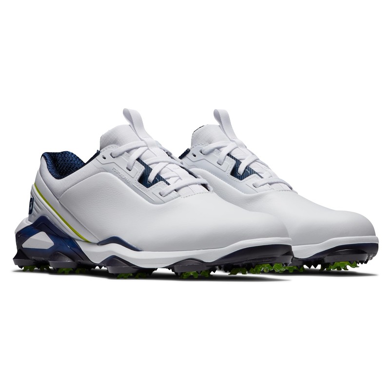 FootJoy Men's Tour Alpha Golf Shoe, White/Navy/Lime, 10