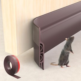 KNEELISA 39" Brown Under Door Draft Stopper Exterior, Bottom Door Sweep Sound Proofing, Soundproofing Noise Blocker, Gap Filler Soundproof Seal Strip