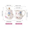 Ceramic Sugar and Creamer Set, 3 Piece Set with Cream