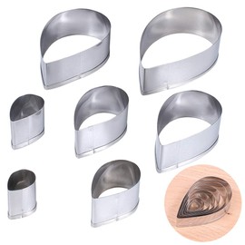 Ziyero 7 Stück/Set Ausstechform Tropfen DIY Edelstahl Ausstechformen Brot Herstellung Backen Fondantform Geeignet für Kuchen, Brotherstellung, Plätzchen, Schokolade, Sandwich und Fondant Usw(Silber)