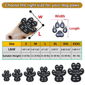 VALFRID Dog Paw Protector Anti-Slip Grips to Keeps Dogs from Slipping On Hardwood Floors,Traction Control Non-Skid Dog Shoes Booties Socks Replacemen XL 40 Pieces