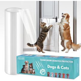 JKLMN Door Protector from Dog Scratching – Transparent Dog Scratch Guard for Doors & Furniture, No-Residue Pet Door Scratch Protector for Dogs & Cats, Scratch Guard for Doors (118"x8.3")