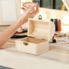 DIY Unfinished Wooden Pirate Treasure Chest, Pine Wood Storage Box