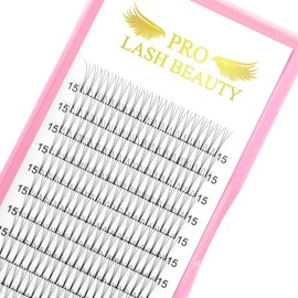 Premade Volume Eyelash Extensions 3D-C-0.10-9 Short Stem Premade Fans Eyelash Extensions 9 to 20 mm Pre made Lash Fans 3D 5D 7D Volume Lash Extensions .07 .10 C D Curl(3D-C-0.10,9mm)