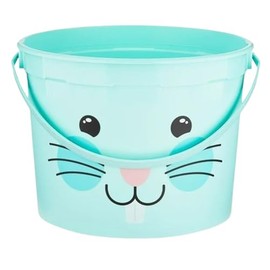 Ja'cor 2024 Easter Gift Basket, DIY Gift Set Filled- Bucket Assorted Items Activities Chocolate Candy Stuffers, Birthday Party Gifts (Bunny Teal-Large)