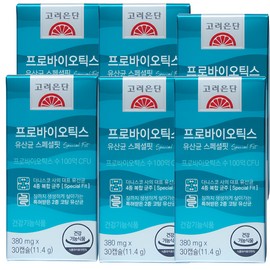 Goryeo Eundan Korea Eundan Probiotics Special Fit 10 Billion Lactobacillus Gut Health Capsules 30 Capsules 6 Boxes / 고려은단 프로바이오틱스 스페셜핏 100억 유산균 장건강 캡슐 30캡슐 6통