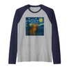 Cat Starry Night Van Gogh Gift Bengal Cat Mom Raglan
