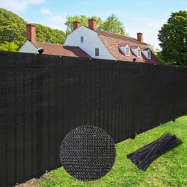 UPGRADE Privacy Fence Screen 6'x90' Black Outdoor 90% Visibility Blockage 170 GSM Mesh Shade Cover Panels for Backyard,Balcony,Home Decoration with Zip Ties,Customized Avaliable