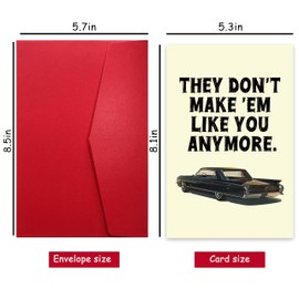 Bewoow Vintage Classic Car Father's Day Card For Him Men, One-Of-a-Kind Father's Day Card For Dad, They Don't Make 'Em Like You Anymore