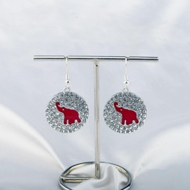 CENWA Sorority Jewelry Gift Red Elephant Sorority Earrings Greek Sorority Gift, Metal, alloy