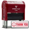 Thank You (Smiley Face) Self Inking Rubber Stamp (Red Ink)