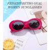 FEISEDY Retro Oval Sunglasses Women Mens 90s Vintage Small Round