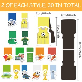 Pack of 30 Magnetic Bookmarks, Magnetic Page Markers, Gifts for Teachers, Students, Book Lovers, High-Quality Bookmark Clips, School Home Office Supplies (Football)