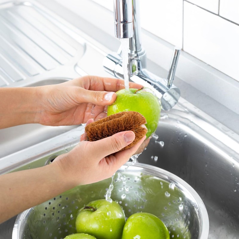 2pcs Vegetable Brush Scrubber for Food, Coconut Fiber Vegetable Scrub