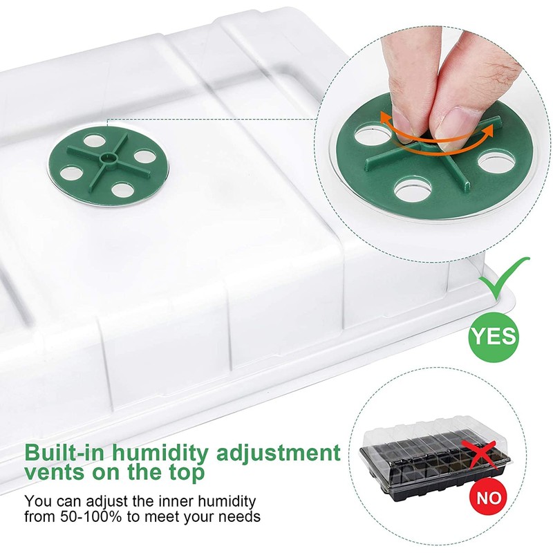MIXC Seedling Trays Seed Starter Tray, 5-Pack Mini Propagator Plant