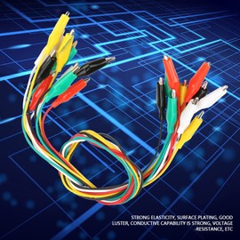 Crocodile Clips Electrical, 10pcs Small Circuit Wires with Crocodile Clip Double-ended Cable Multimeter Test Set Colored Jumper Wire Crocodile Clip, for Circuit Connection