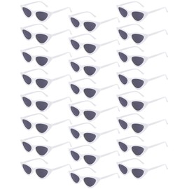 Kanayu 24 Pairs Retro Cat Eye Sunglasses for Women Vintage Sunglasses Trendy Goggles Plastic Frame Sunglasses for Party (White)
