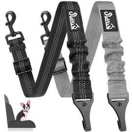 SlowTon Dog Seat Belt, 2 Packs Latch Bar Attachment Dog Car Seatbelt Metal Buckle Vehicle Seatbelt for Small Medium Large Dogs Elastic Safety Belt Tether for Dog Harness Adjustable Pet Safety Leads
