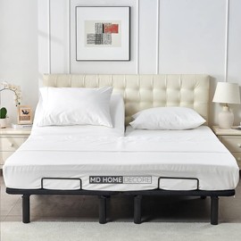 4 Piece Split Head Flex Sheet Set, 34" Top Split King Sheets for Adjustable Beds, 100% Egyptian Cotton, 16 Inch Deep Pocket, Soft Durable Breathable Sheets, White Solid, Ideal for Adjustable Beds