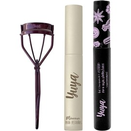 YUYA Tres en Loop Set Enchinador de Pestañas Borgoña + Máscara 10 Aceites Naturales Negra 10 g + Gel Fijador de Cejas 8 ml Pestañas Largas, Curvatura Natural, Volumen y Definición Fijación de Cejas y Baby Hairs con Acabado Natural