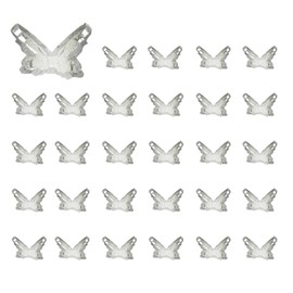 CoCud Mini Resin Butterflies, 0.31" Length, Resin Miniature Dollhouse Accessories Clear Gray - (Applications: for Crafts Nail Art Fairy Micro Landscaping Ornament) 30-Pieces