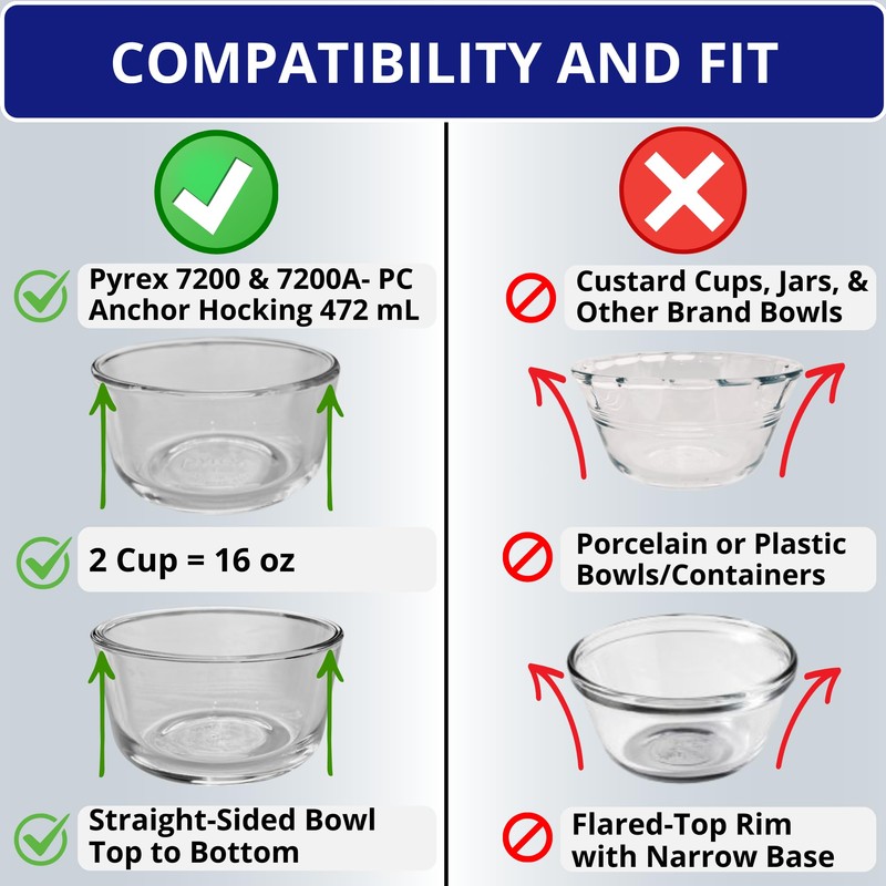 2, 4 & 7 Cup Turquoise Replacement Lids/Covers for Pyrex,