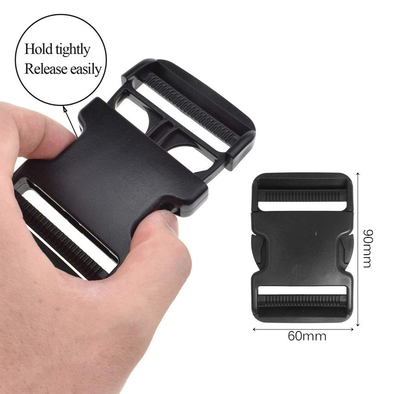 6 Pack 2 Inch Flat Dual Adjustable Plastic Side Release