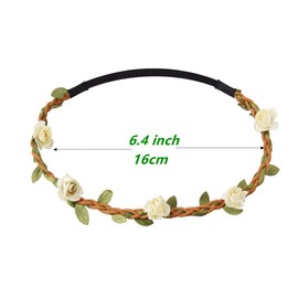 Candygirl Fashion 12 Pieces Flower Garland Headband Bohemia Floral Crown for Women Girl Hair Accessories for Wedding Festival Party Multi Color