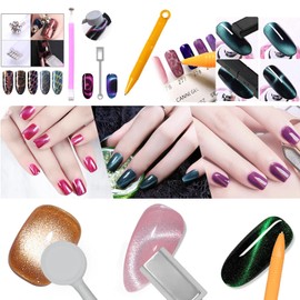 8-teilig Nail Art Werkzeug Magnetstift, Nagel Magnet Stift Stick Tool Set, Magic 3D Cat Eye Gel Pulver Nagellack, DIY Magnetische Stift Katze für Katzenauge UV Gel Polnisch Nagel Kunst