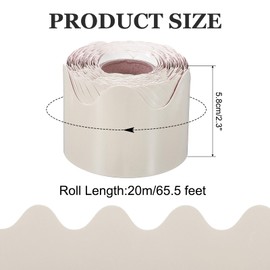 PATIKIL Bulletin Board Border 6ft Poster Chalkboard Cork Decoration Trim Wavy Border Wall Decor for Classroom Office Locker Morandi Yellow