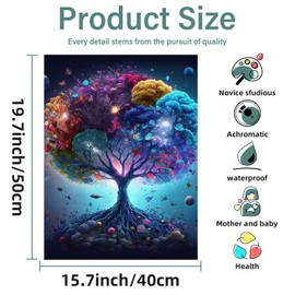 Aestalrcus Paint by Number for Adults,Tree Painting by Numbers for Adults,Acrylic Adults Paint by Numbers Kits on Canvas for Home Wall Decoration and Gifts 16x20inch