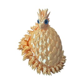 Articulated Dragon & Egg.12inch Flexible Crystal Dragon with Glass Eyes, Mythical 3D Printed Gift, Desk Executive Pet, Figurine Decor. Stress Release, ADHD (Gold)