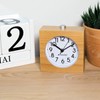 Navaris Analogue Wood Alarm Clock - Retro Table Clock with
